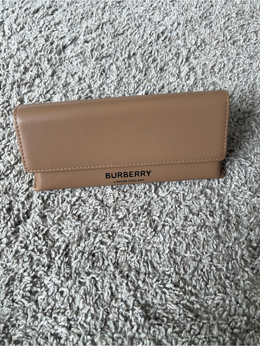 Burberry Tan Fold-Over Leather Clutch Wallet
